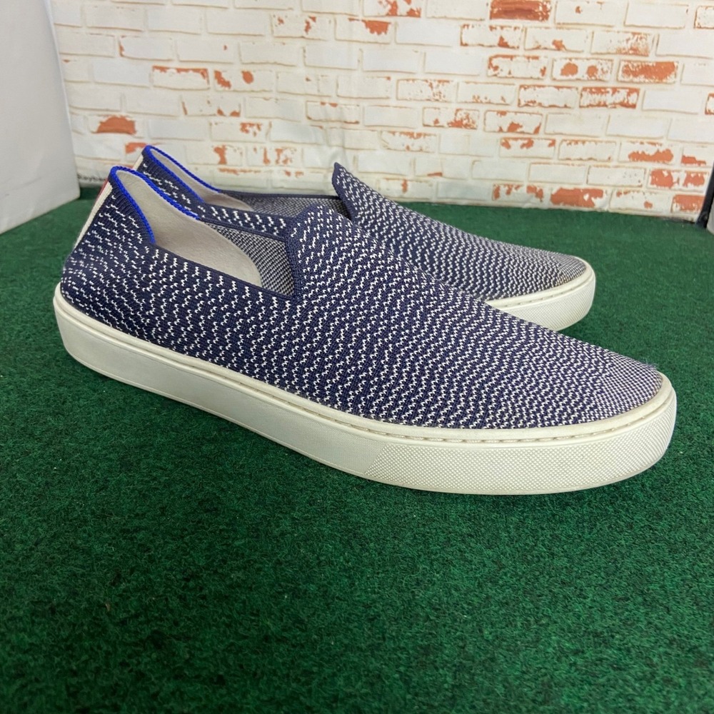 Rothys Maritime Gradient Womens 11 Navy White Knit Slip On Shoes